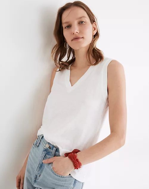 Whisper Cotton V-Neck Tank | Madewell