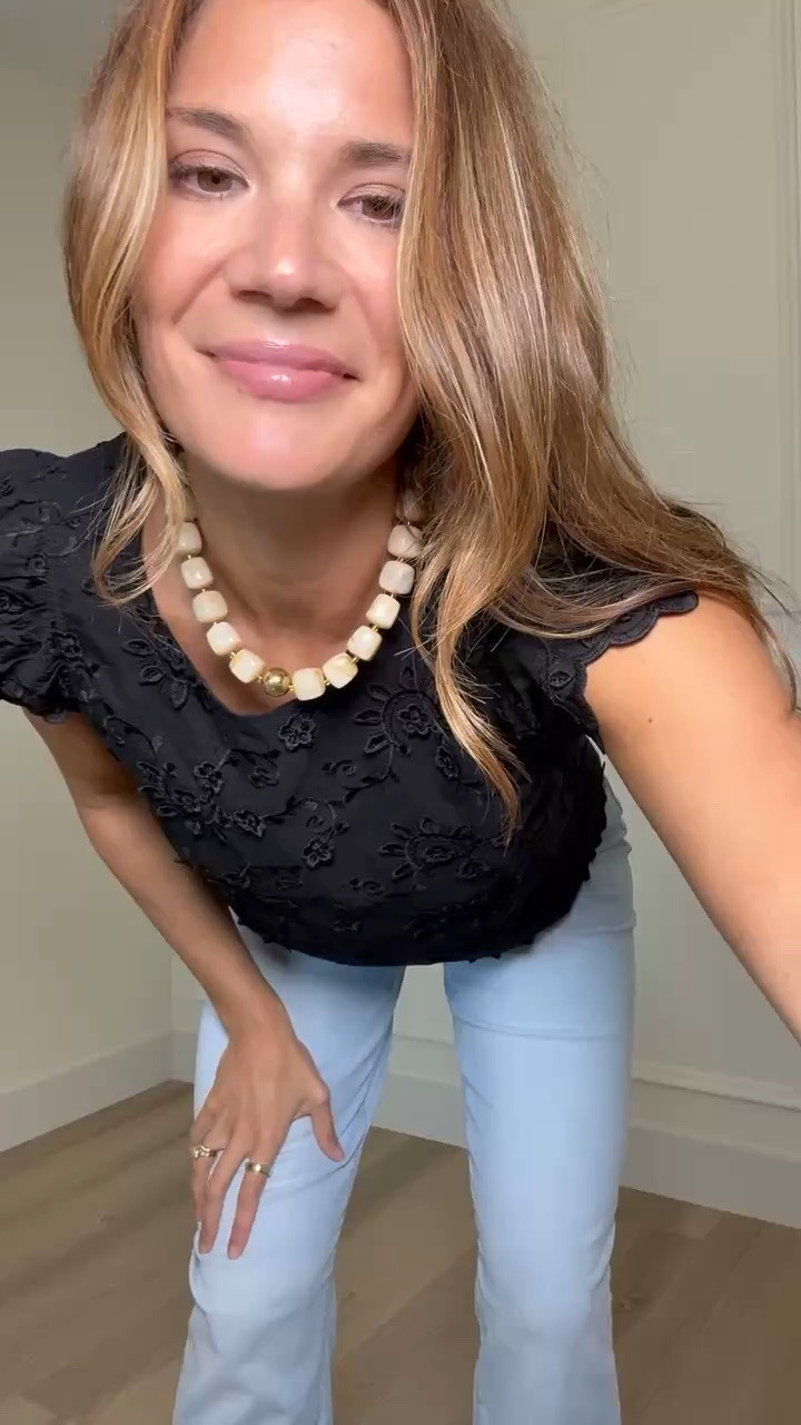 A black eyelet top is such a good alternative to a basic black tee. The texture adds just enough detail while still being easy to pair with jeans, trousers or skirts.

black eyelet top, black top, fall tops, textured top, casual fall outfit, tops for jeans, everyday outfit, tall girl style, fall fashion, wardrobe basics, stangandco

#LTKootd #LTKSeasonal #LTKTall