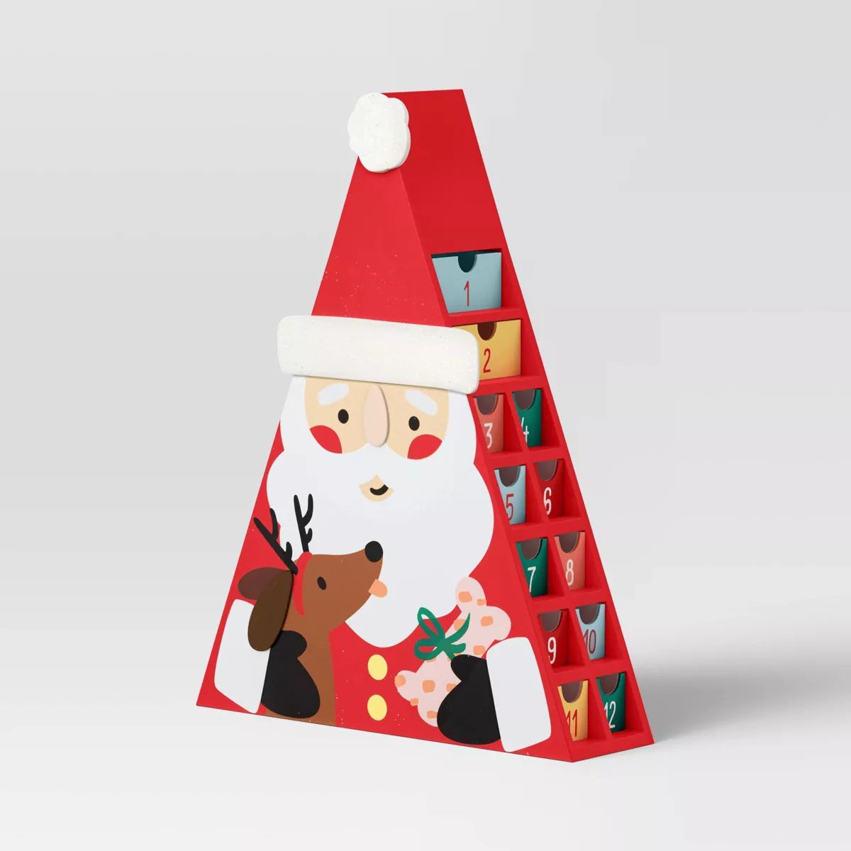 16" Wood Santa Christmas Countdown Sign Red/White - Wondershop™ | Target