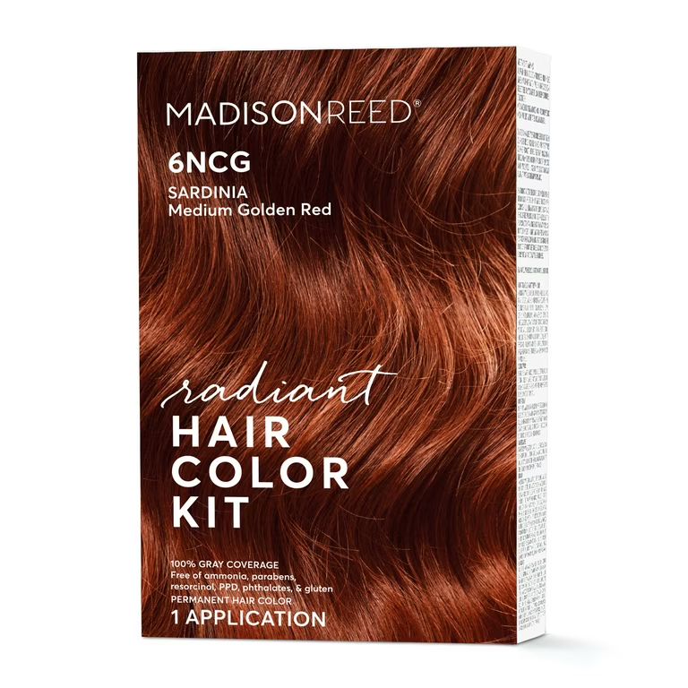 Madison Reed Radiant Permanent Hair Color Kit, Sardinia Red (6NCG), Medium Golden Red, 8-Piece Ki... | Walmart (US)