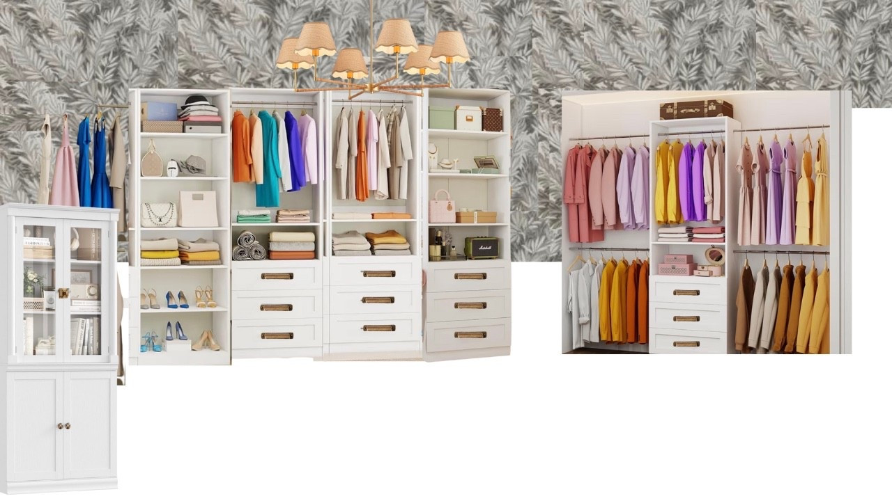 Closet system,
Closet makeover 
Closet on a budget 
$1k-$1.5k closet Reno 

#LTKdayinmylife #LTKHome