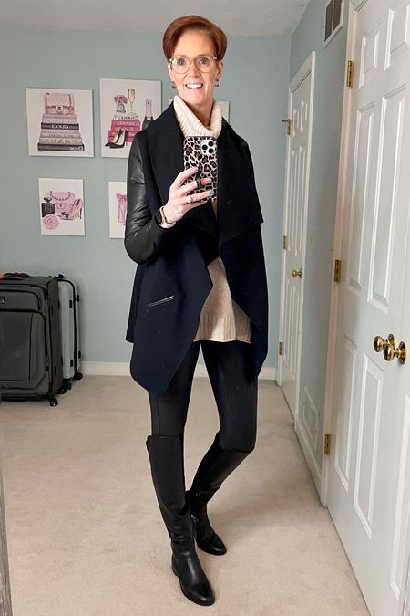 A match made in heaven with my faux leather leggings and oversized drape front jacket from Spanx.

Leggings, faux leather leggings, tall friendly leggings, boots, drape front jacket

#LTKstyletip