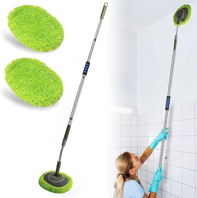 Wall Cleaner, Max 66'' Wall Mop with Long Handle, Ceiling Dust Mop with 15° Labor-Saving Elbow E... | Amazon (US)