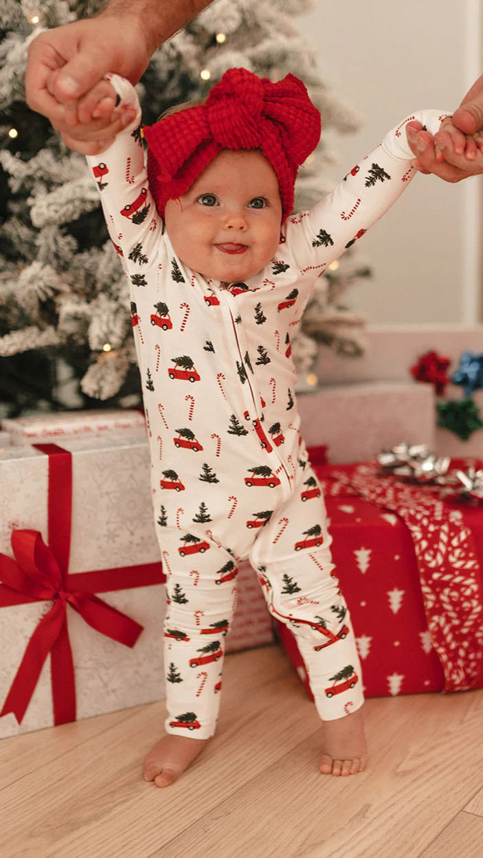 Infant Romper in Candy Cane Lane | Silks Design