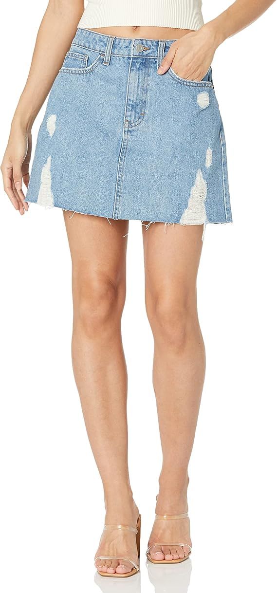 The Drop Women's Ansh Distressed Denim Mini Skirt | Amazon (US)