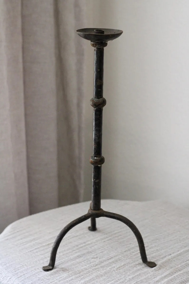 Vintage Iron Tripod Candleholder | Primitive Iron Decor | Etsy (Global)