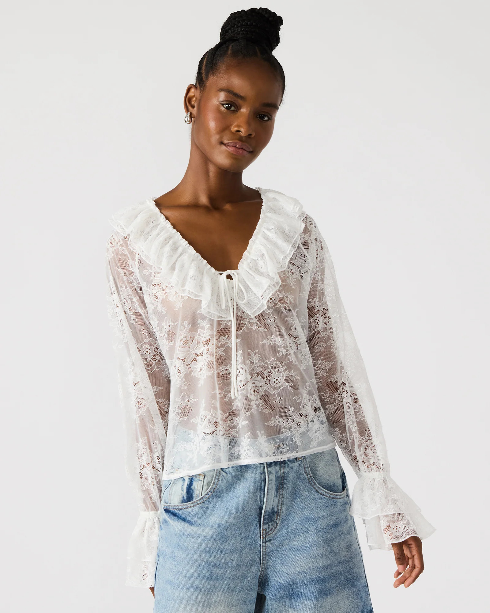 HAMPTON LACE BLOUSE WHITE | Steve Madden (US)