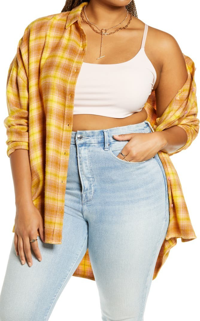 Boyfriend Plaid Flannel Button-Up Shirt | Nordstrom | Nordstrom