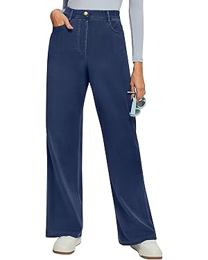 IUGA Wide Leg Jeans Woman Stretchy Pull On Baggy Jeans High Waisted Trendy Womens Jeans Straight ... | Amazon (US)