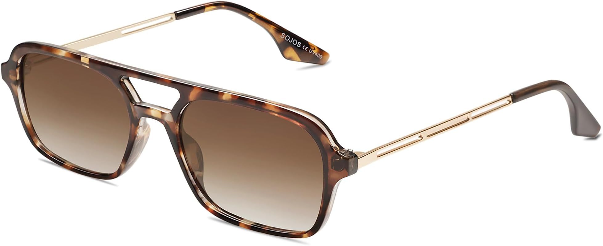 Vintage Polarized Aviator Sunglasses for Women Men 70s Retro Flat Narraw Rectangular Womens Glasses  | Amazon (US)