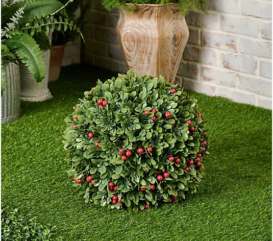 Wicker Park Oversized Indoor/Outdoor Faux Floral Sphere - QVC.com | QVC