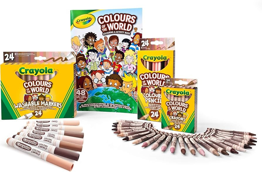 CRAYOLA Colours of The World - Set of 24 Wax Pencils, 24 Felt-Tip Pens, 24 Multicultural Pencils ... | Amazon (US)