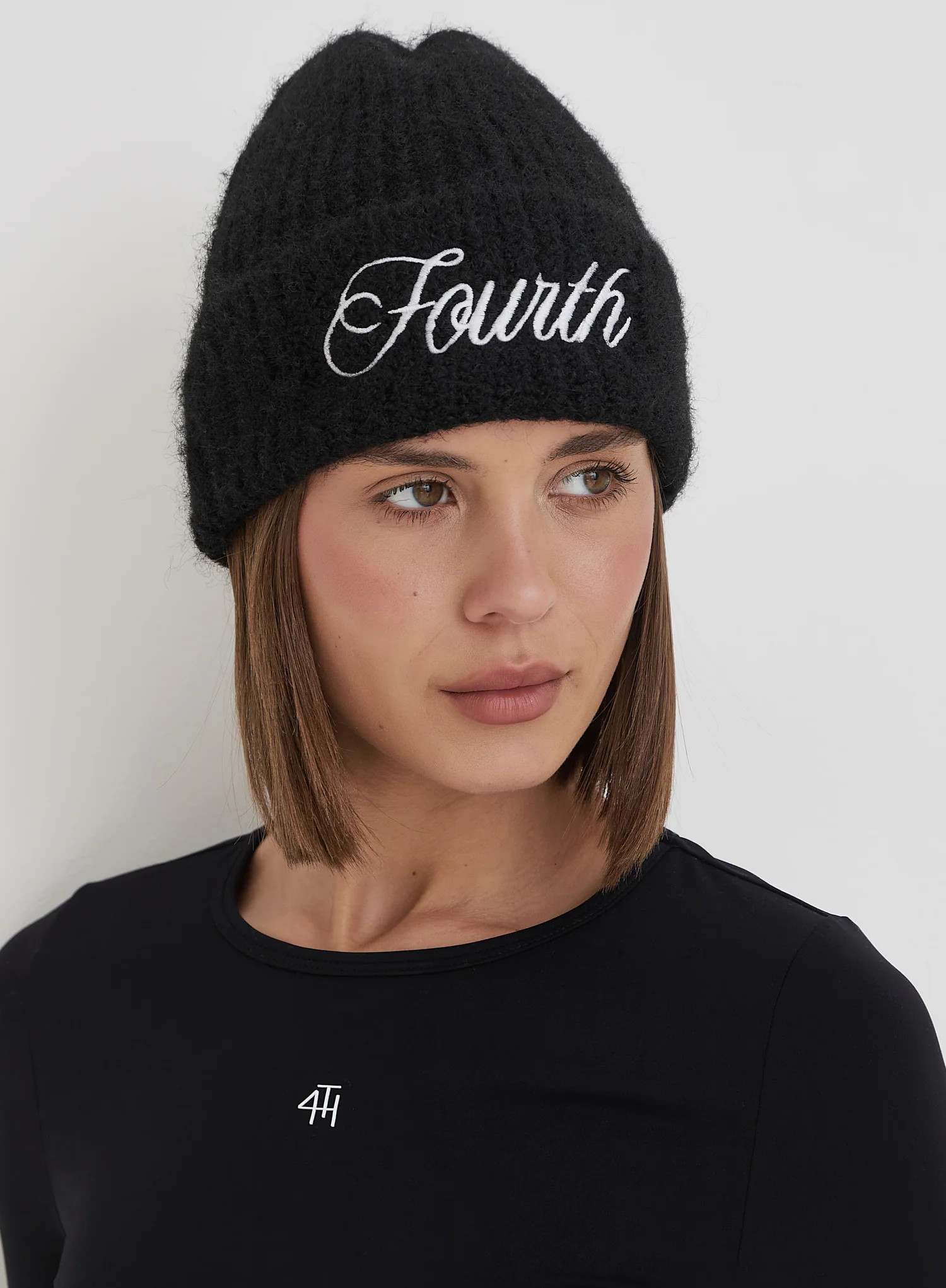 Black Fourth Branded Knitted Beanie Hat- Candice | 4th & Reckless