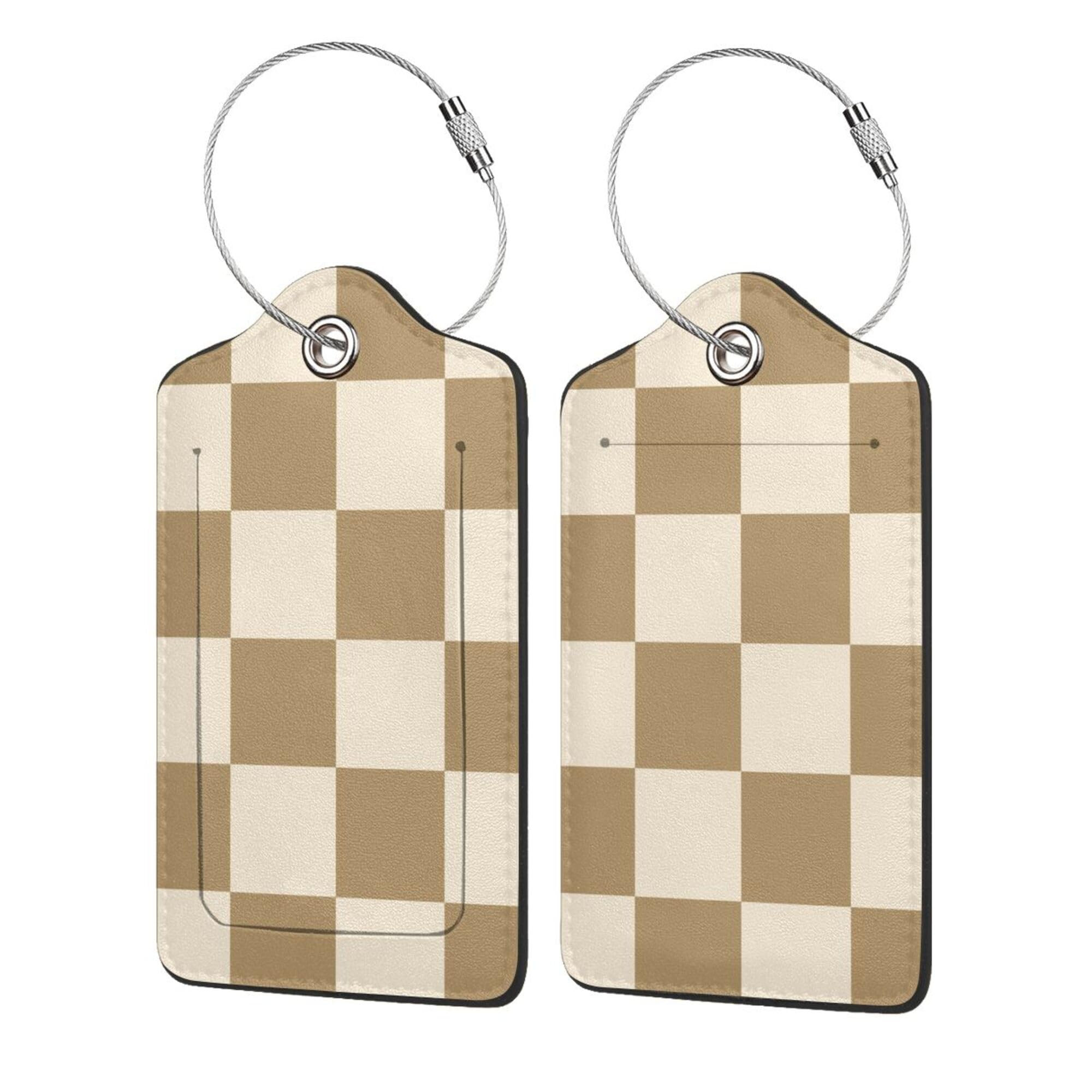 Luggage Tags for Suitcases, 2 Pack Cute PU Leather Luggage Tag TSA Approved with Stainless Steel Loop and Address Card Baggage Tag for Travel&Hotel Stays&Cruise Ships&Shipping and Mailing(Coffee) | Amazon (US)