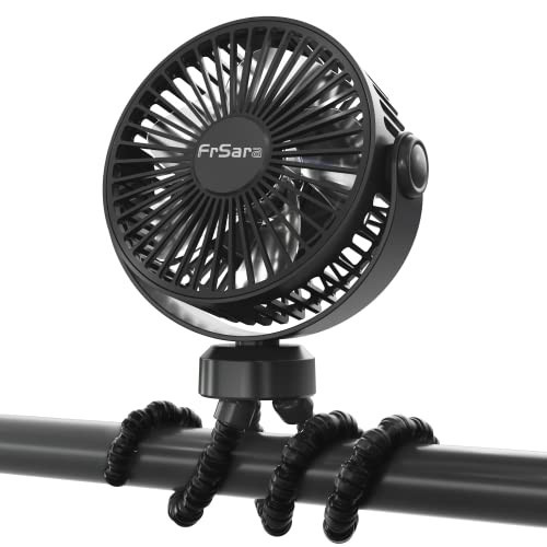 FrSara Portable Baby Stroller Fan, Stroller Fan Clip On for Baby, Safe and Quiet, 4000mAh, Baby Fan for Stroller and Car Seat, 3-Speed Adjustable, Suitable for Desks,travel,Bicycles,Camping Black | Amazon (US)