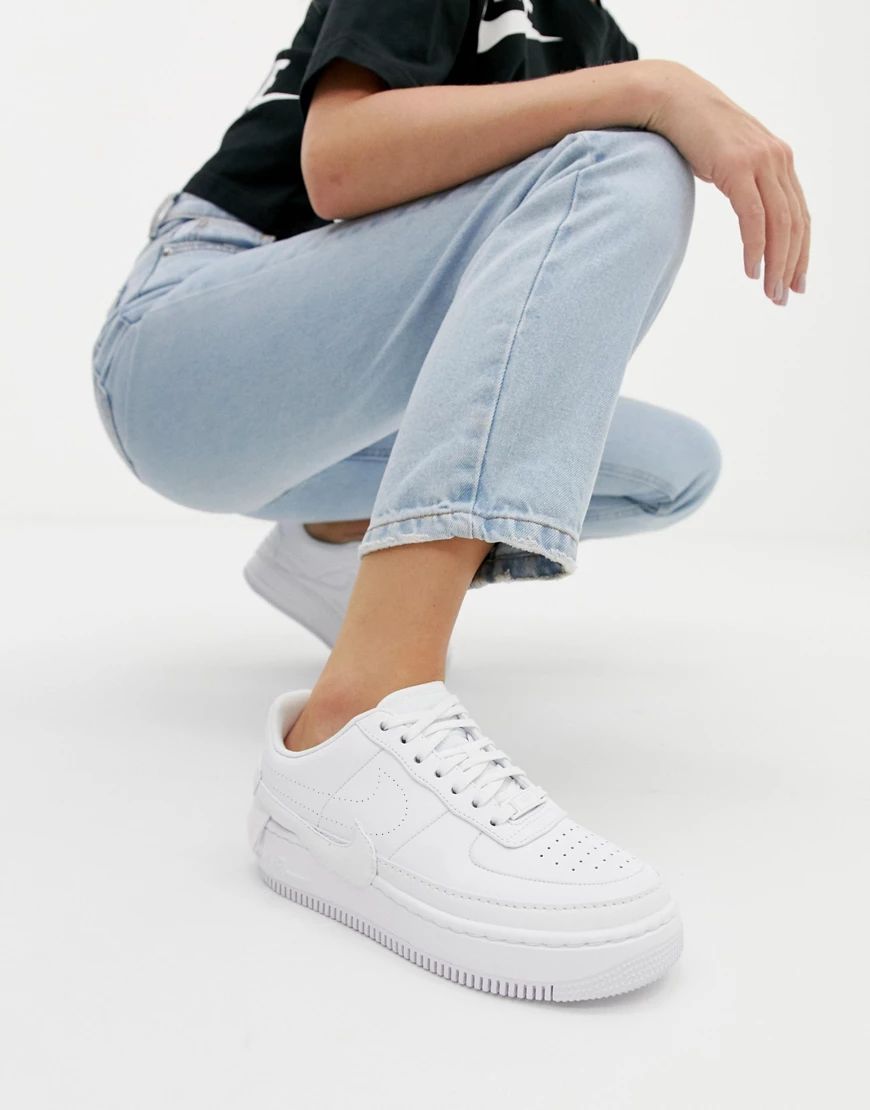 Nike Air Force 1 Jester trainers in triple white | ASOS (Global)