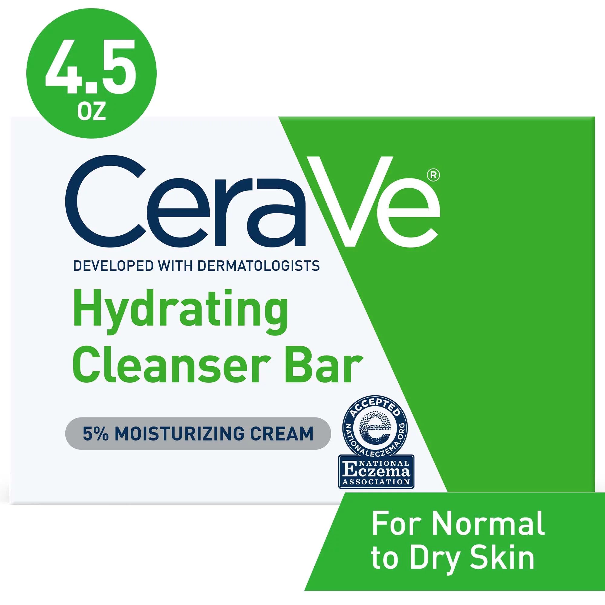 CeraVe Hydrating Cleansing Bar for Face and Body, 4.5 oz | Walmart (US)