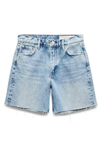 rag & bone Kaia Raw Hem High Waist Relaxed Fit Denim Shorts in Masln at Nordstrom Rack, Size 30 | Nordstrom Rack