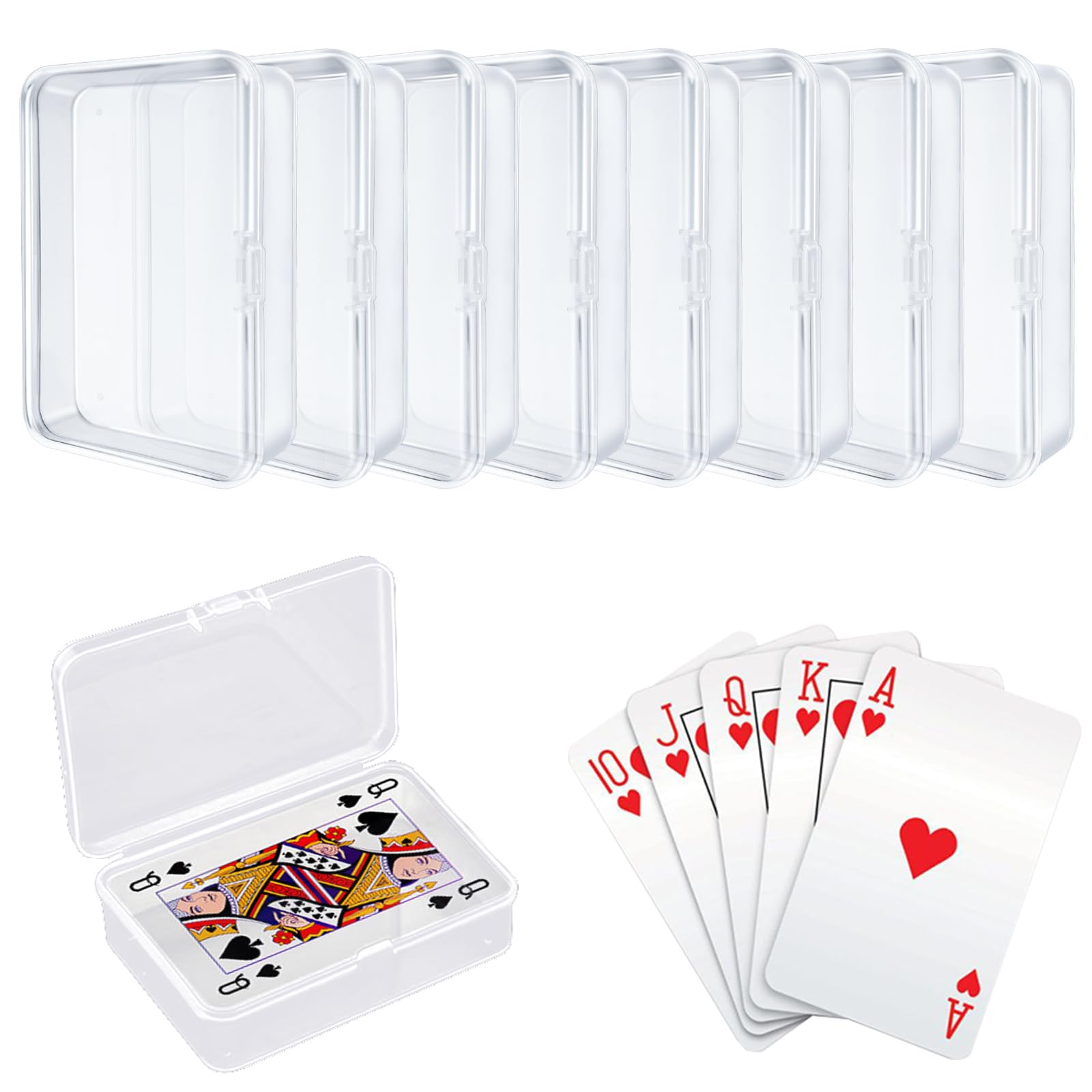IOKUKI 8 Pcs Blank Playing Card Case, Clear Plastic Playing Game Card Storage Box Holder for Bank... | Amazon (US)
