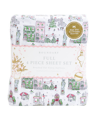 Nyc Christmas Sheet Set, Polyester | TJ Maxx