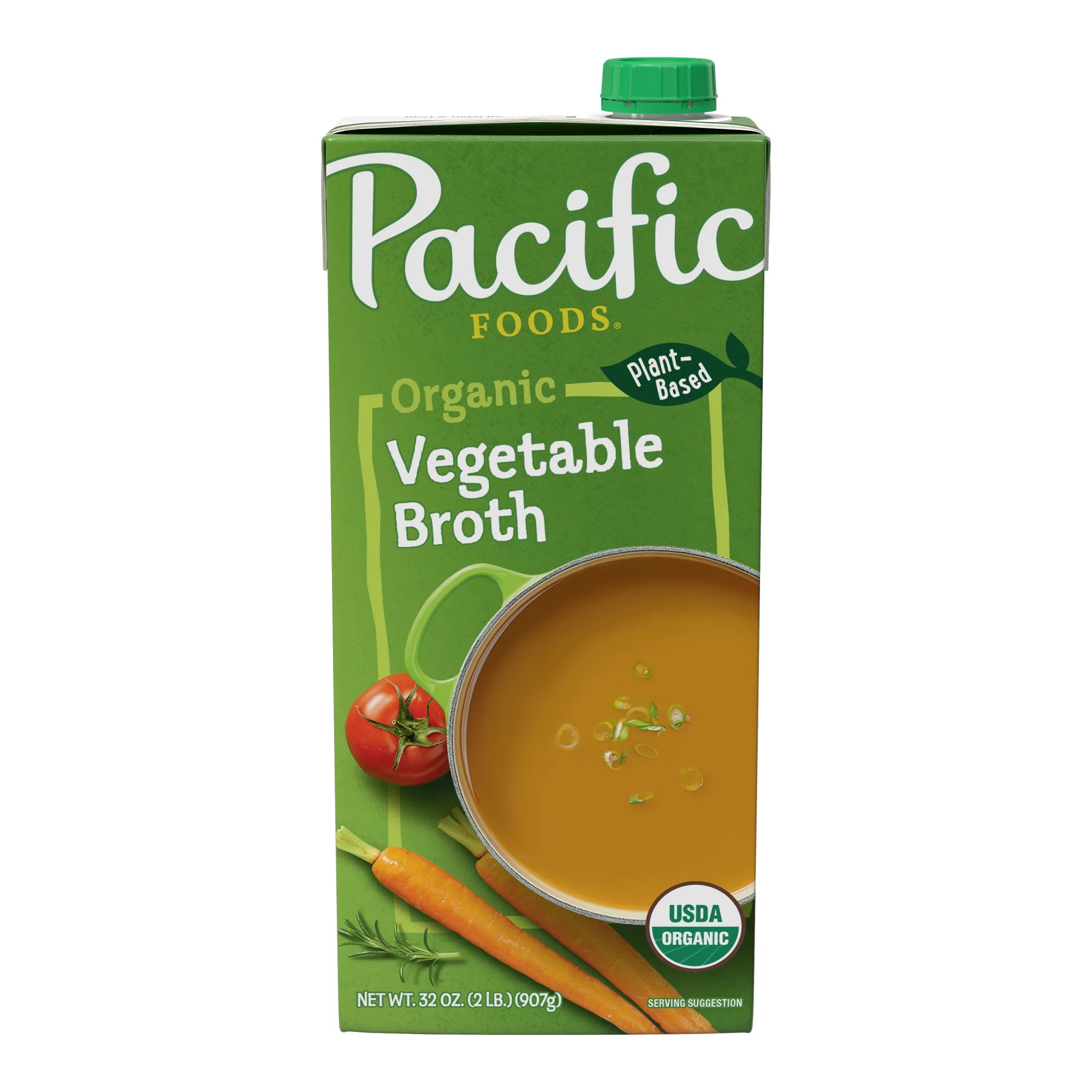 Pacific Foods Organic Vegetable Broth, Plant Based, 32 oz Carton | Walmart (US)