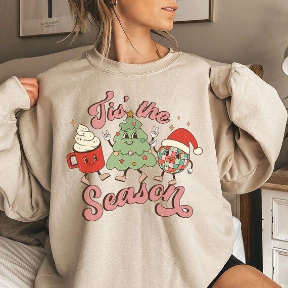 Tis the Season Christmas Sweatshirt Retro Christmas Shirt - Etsy | Etsy (US)