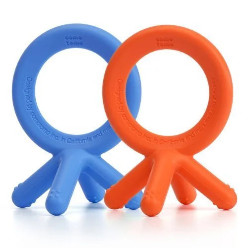 Comotomo-Silicone Baby Teether, Pack of 2 (Orange & Blue) | Walmart (US)
