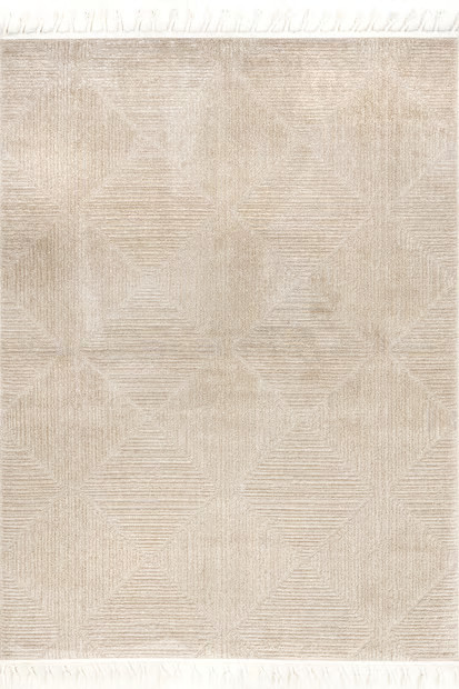 Beige Shafali Tiled Trellis 6' 7" x 9' Area Rug | Rugs USA
