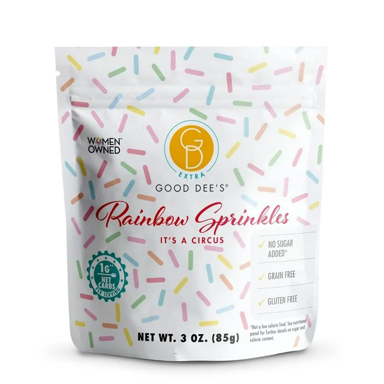 Good Dees Low Carb Rainbow Sprinkles, No Sugar Added Keto Sprinkles with All Natural Coloring, Dy... | Walmart (US)