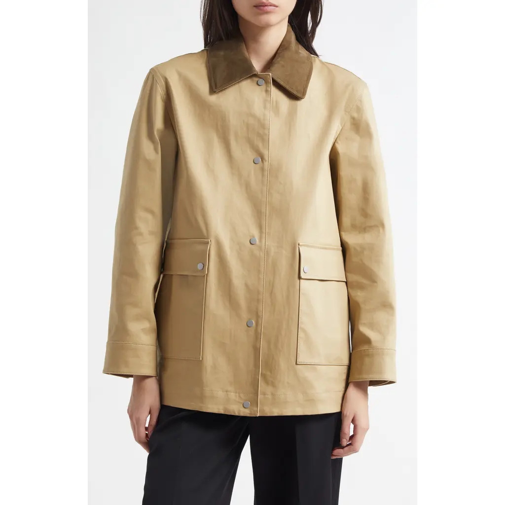 Vince Suede Collar Stretch Cotton Utility Jacket in Beachwood at Nordstrom Rack, Size Medium | Nordstrom Rack
