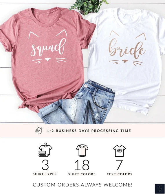 Cat Bachelorette Party Shirts, Cat Bachelorette Shirts, Cat Squad Tank Top, Cat Bride Shirt , Cat... | Etsy (US)