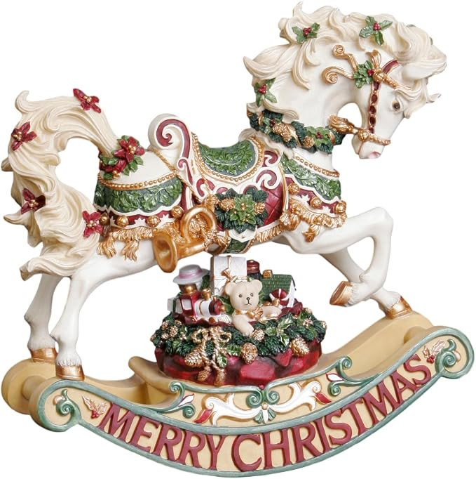 San Francisco Music Box Christmas Rhapsody Musical Rocking Horse Figurine | Amazon (US)