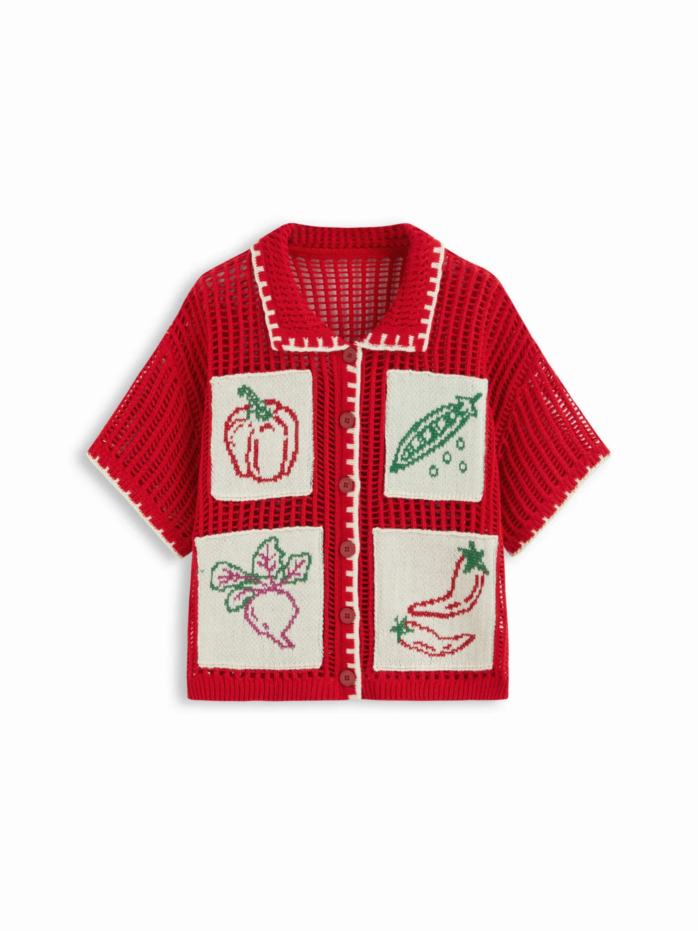 Linen-blend Mid Rise Fruit Applique Shorts $37.90Flash Shipping | Cider