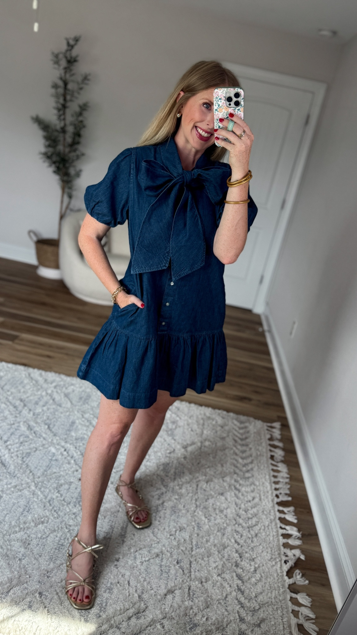 Weekend Walmart Wins try on 
Bow denim dress- small

#LTKootd #LTKmomlife