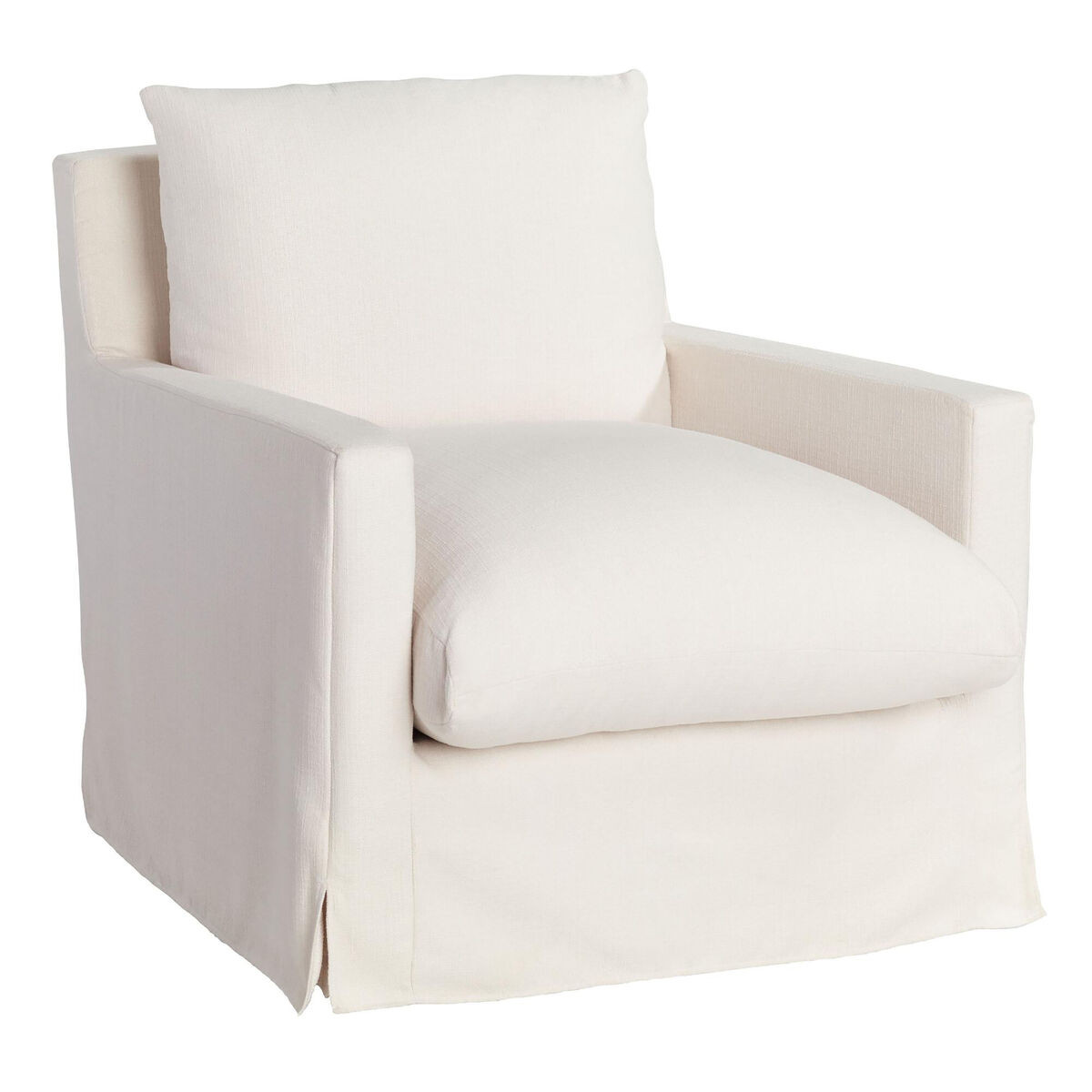 Brynn Feather Filled Swivel Chair in Ivory by World Market | World Market