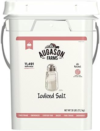 Augason Farms Iodized Salt Certified Gluten Free Long Term Bulk Food Storage 4 Gallon Pail 11, 49... | Amazon (US)
