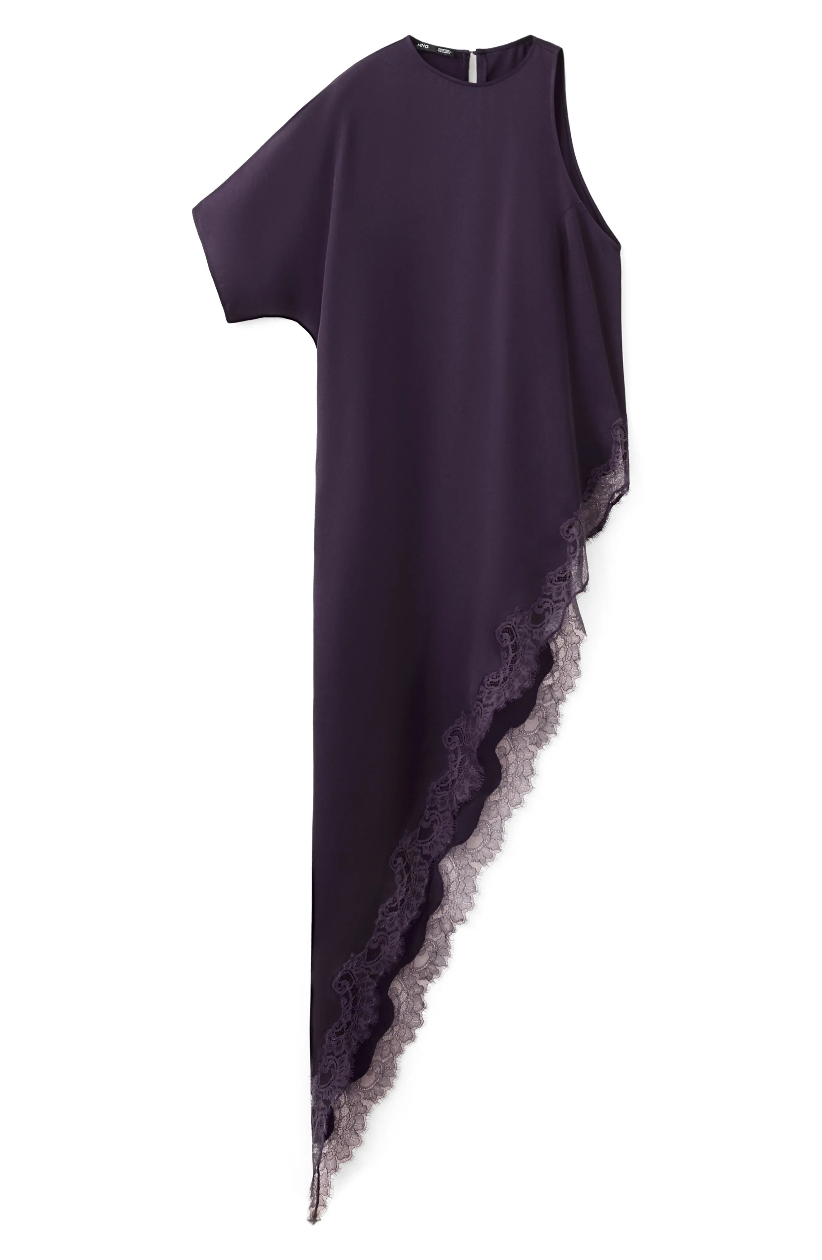 Lace Trim Asymmetric Satin Top (Women) | Nordstrom | Nordstrom