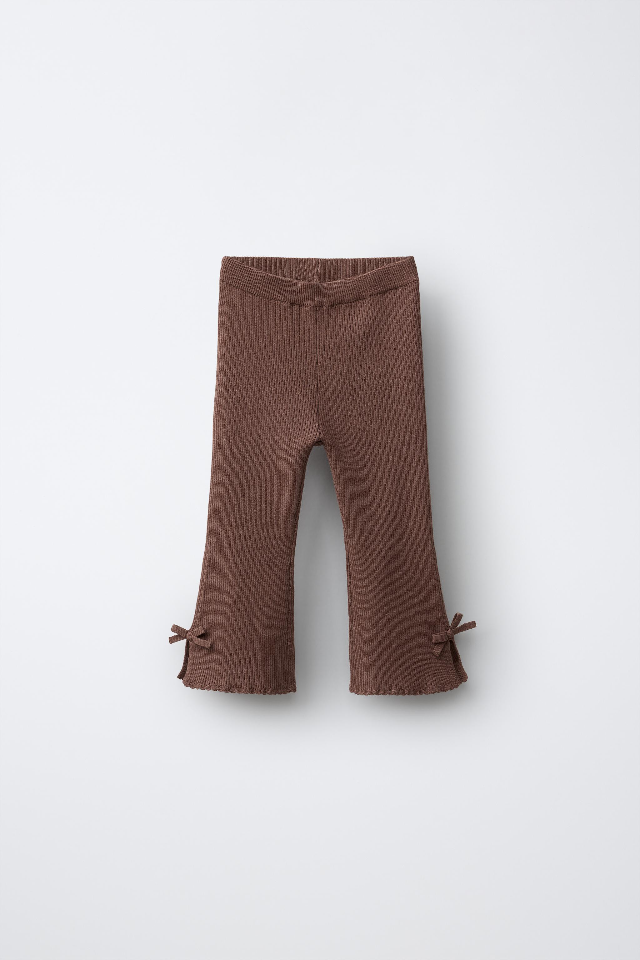 RIBBED KNIT FLARE LEGGINGS | Zara UK