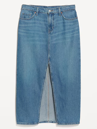 Mid-Rise Jean Maxi Skirt | Old Navy (US)
