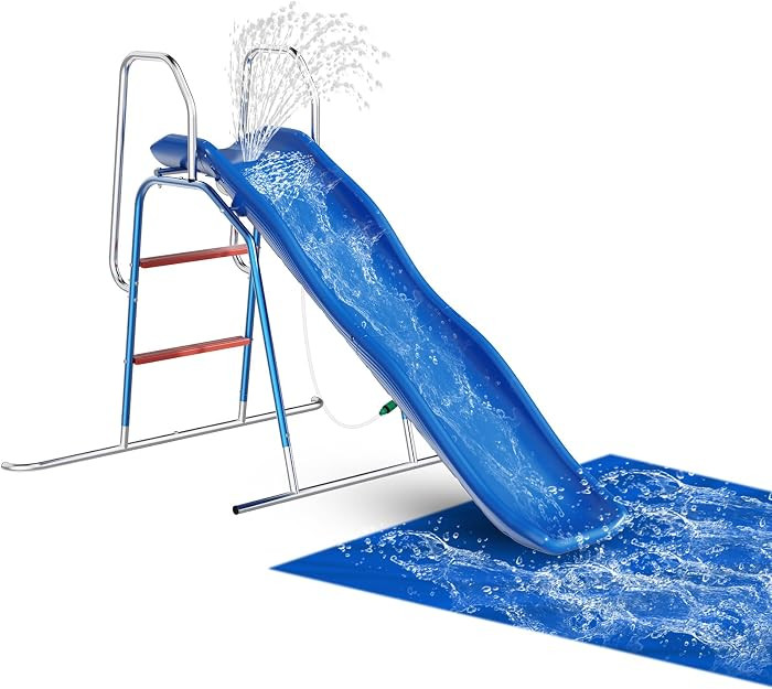 Water Slide for Kids Backyard, Outdoor Waterslide with 3-Zone Spray Sprinkler and Ground Tarp, Su... | Amazon (US)