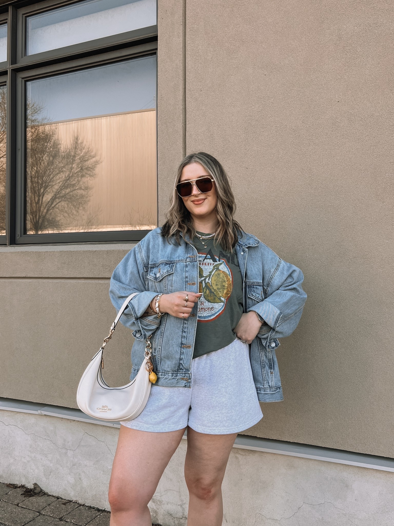 Comfy casual spring to summer outfit! Wearing my usual size L in the sweatshorts and graphic tee. Sized up to XL in the denim jacket, also linked similar. New Balance dad sneakers run a little big, I’m a 9.5-10 and wear a 9


#LTKsale #LTKsummer #LTKmidsize