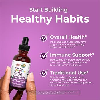 MaryRuth Organics Toddler Elderberry Syrup, USDA Organic Elderberry, Sugar Free Kids Immune Suppo... | Amazon (US)