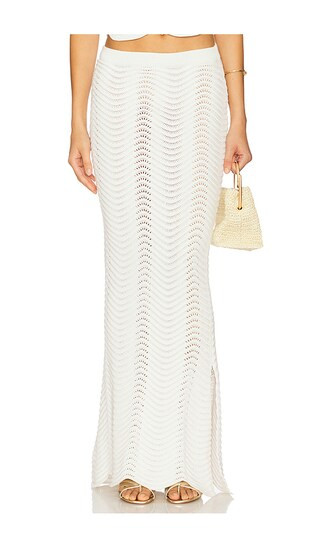 Soda Knit Maxi Skirt in Pearl | Revolve Clothing (Global)