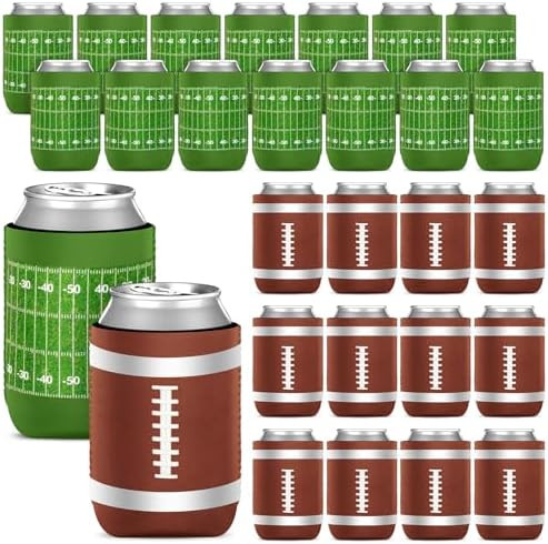 30 Pcs Football Party Favors Supplies Beer Collapsible Can Sleeve Reusable Soccer Stadium Iced Co... | Amazon (US)