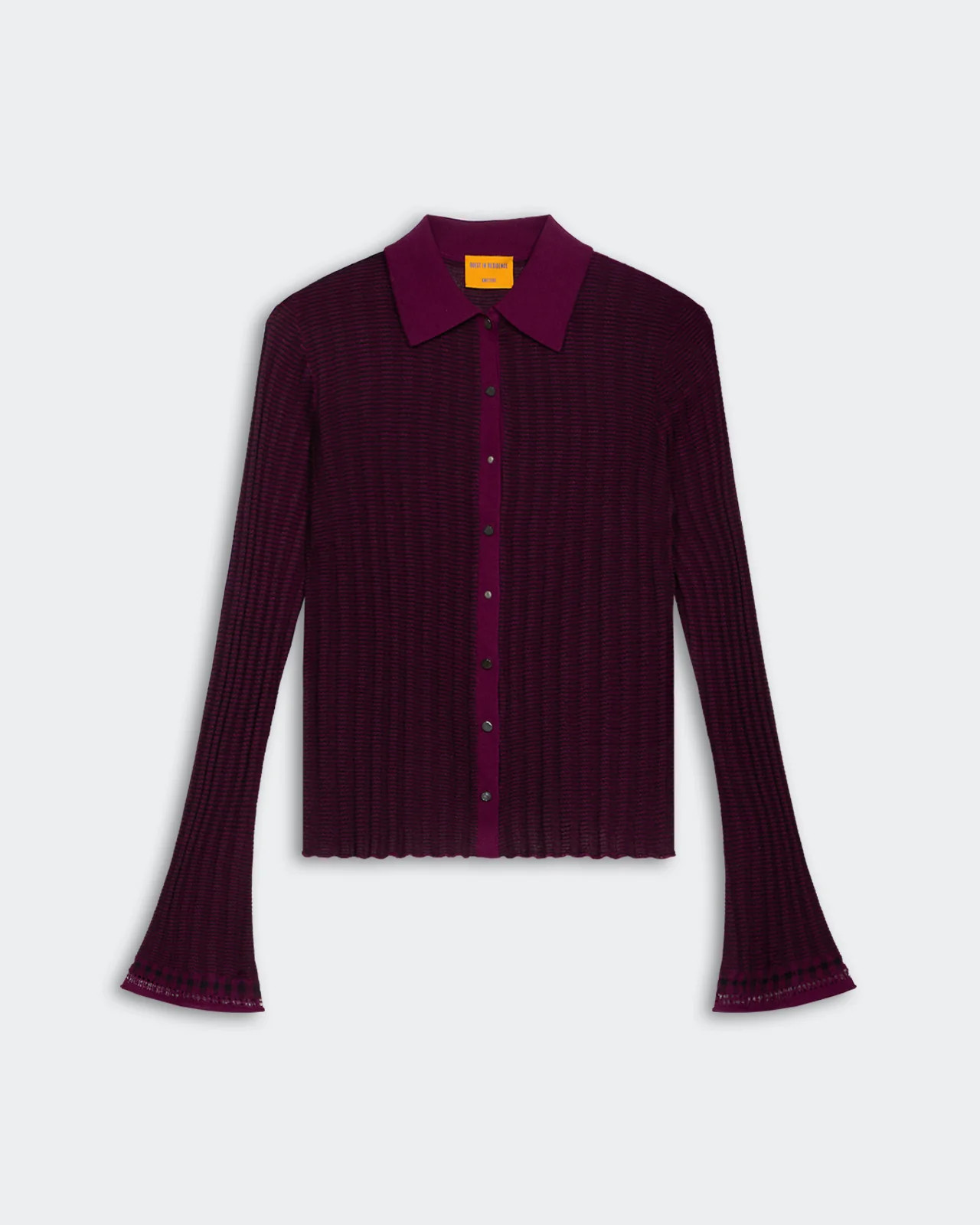 Fine Stripe Shirt - Aubergine/Black | Guest In Residence