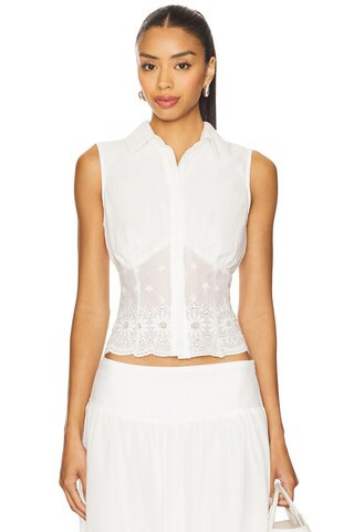 MORE TO COME Danie Button Up Top in White from Revolve.com | Revolve Clothing (Global)