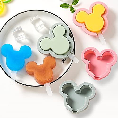 Silicone Popsicle Molds, Cute Ice Pop Molds Reusable Cake Pop Mold Set with Lid Popsicle Sticks, Easy Release BPA Free Cartoon Ice Cream Mold for Kids | Amazon (US)