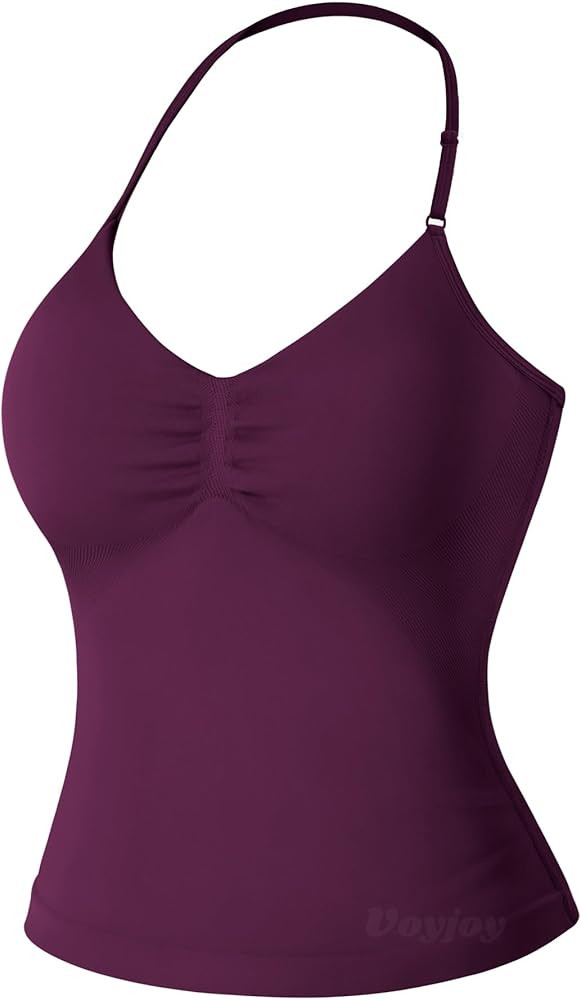 VOYJOY Impact Longline Strappy Top Workout Tank Tops for Women Impact Gym Sports Bra Camis | Amazon (US)