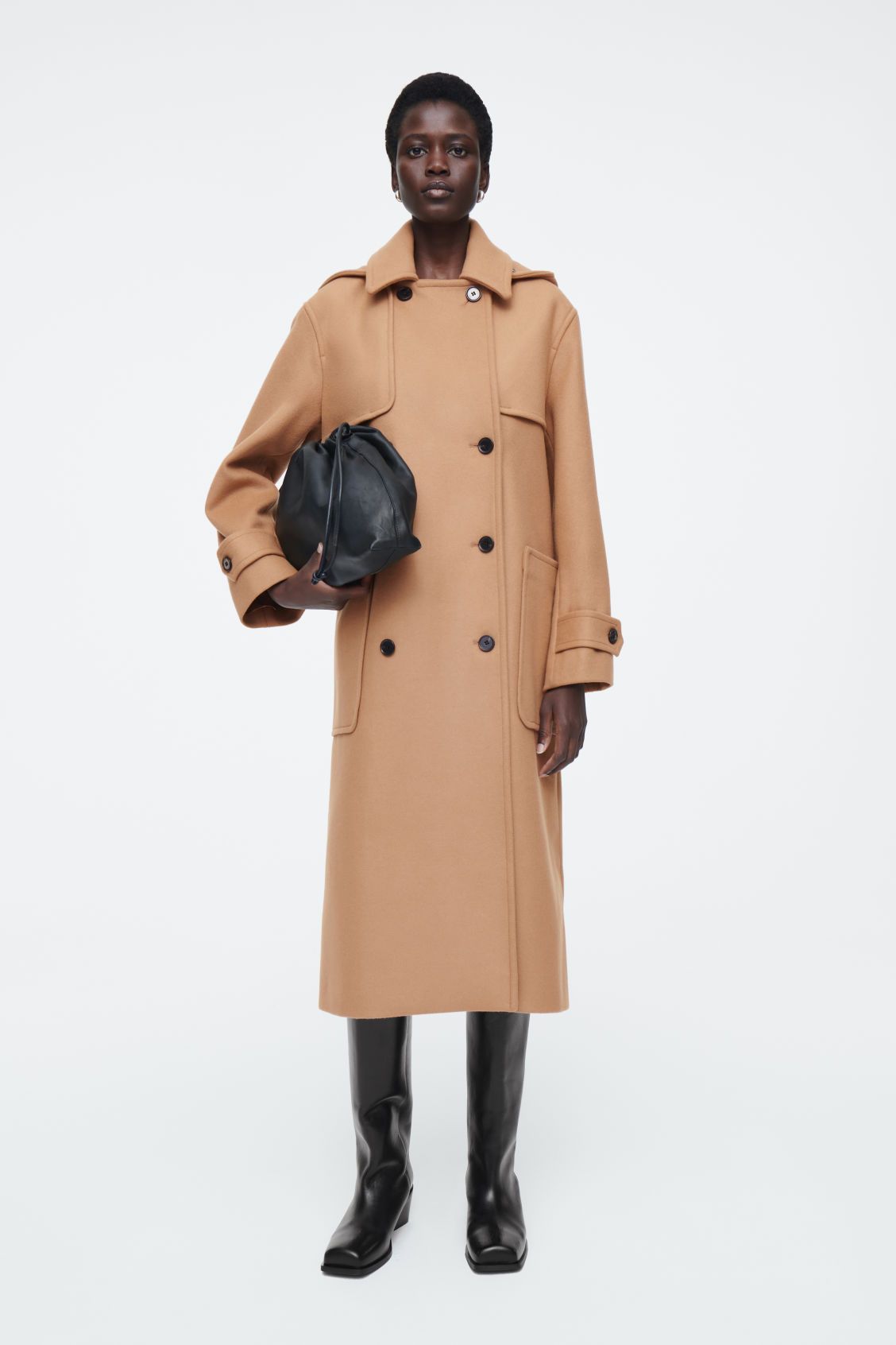 HOODED WOOL DUFFLE COAT - CAMEL - Coats and Jackets - COS | COS (US)