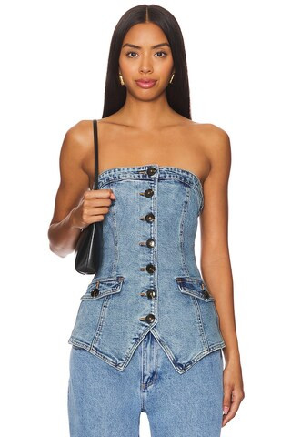 Denim Top in Own It | Revolve Clothing (Global)